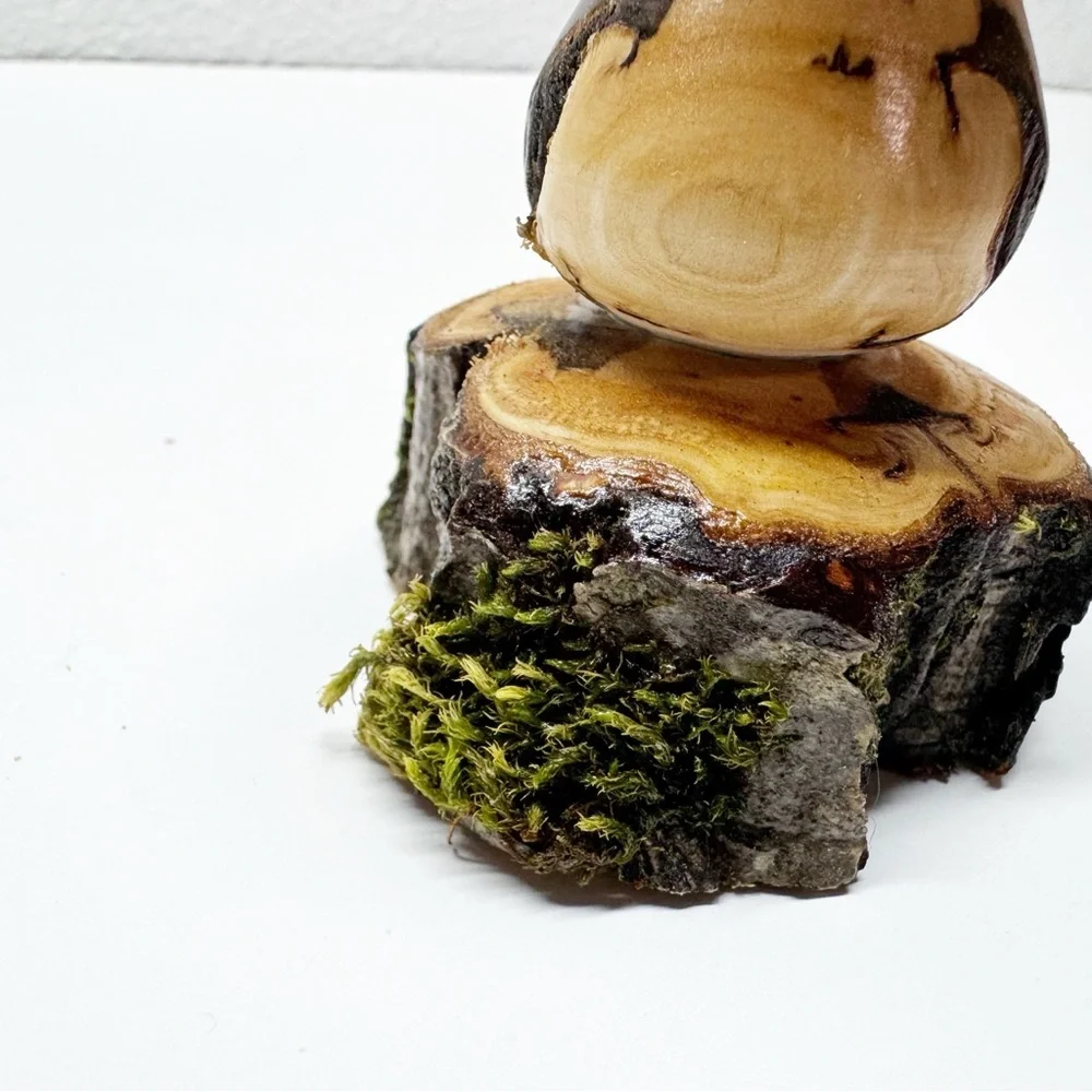 Hand Crafted Wood Mushroom Bud Vase M1